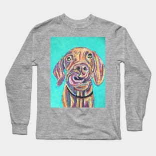 Colourful Vizsla puppy Long Sleeve T-Shirt